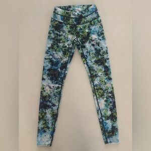 Athleta Vibrant Blue and Green Leggings